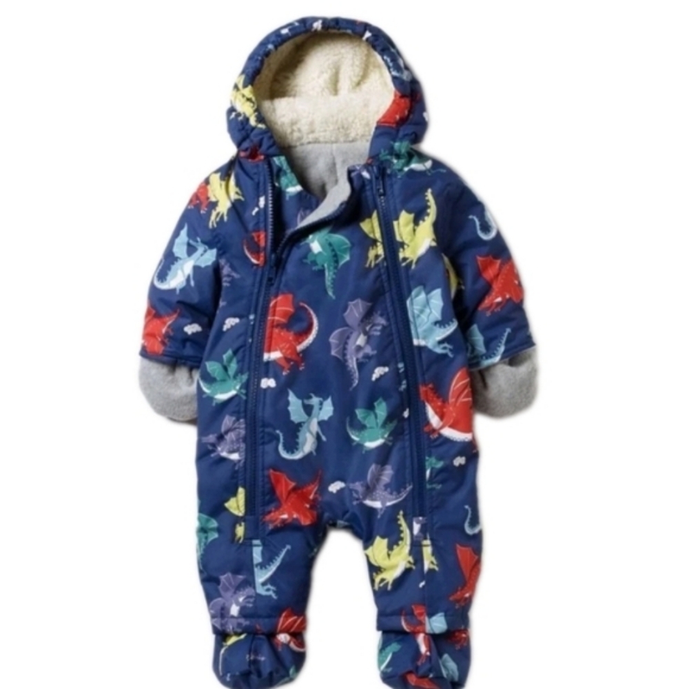 Baby Boden Dinosaur Print Footie With Booties, Baby Bunting, Size 3-6 Months